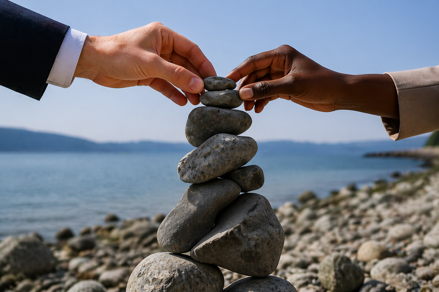 Homme en environnement professionnel, en interaction avec une présence discrète, illustrant le rôle du soutien et de l’intelligence émotionnelle dans les relations au travail.